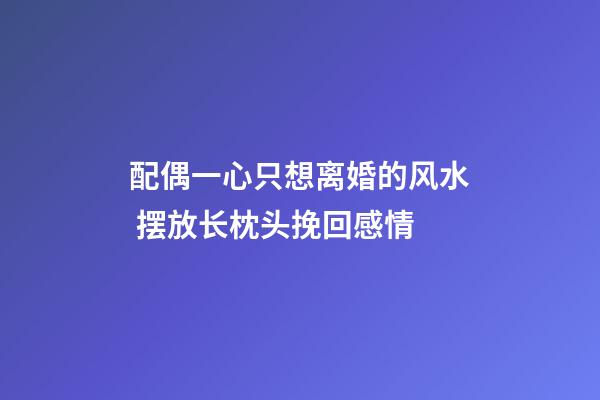 配偶一心只想离婚的风水 摆放长枕头挽回感情